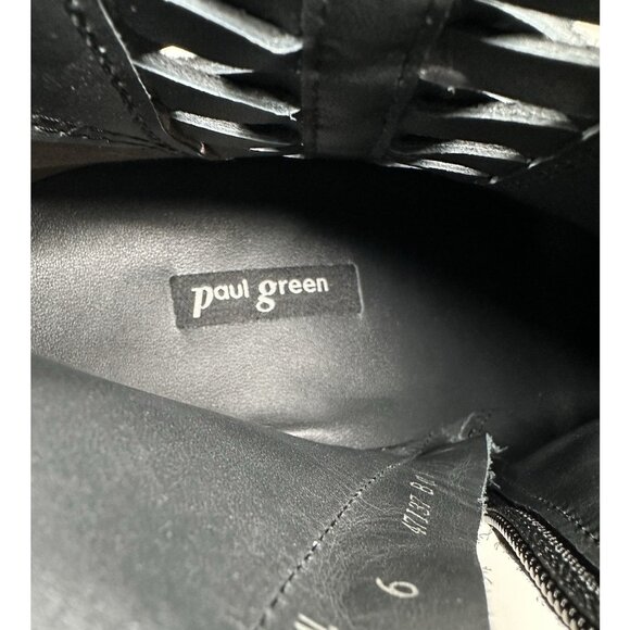 Paul Green Vienna Black Suede Ankle Boots Women's US 8.5 UK 6 Booties Cutout New - Picture 9 of 11